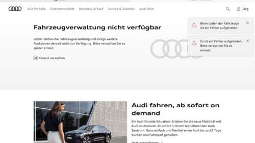 Verfügbarkeit myaudi