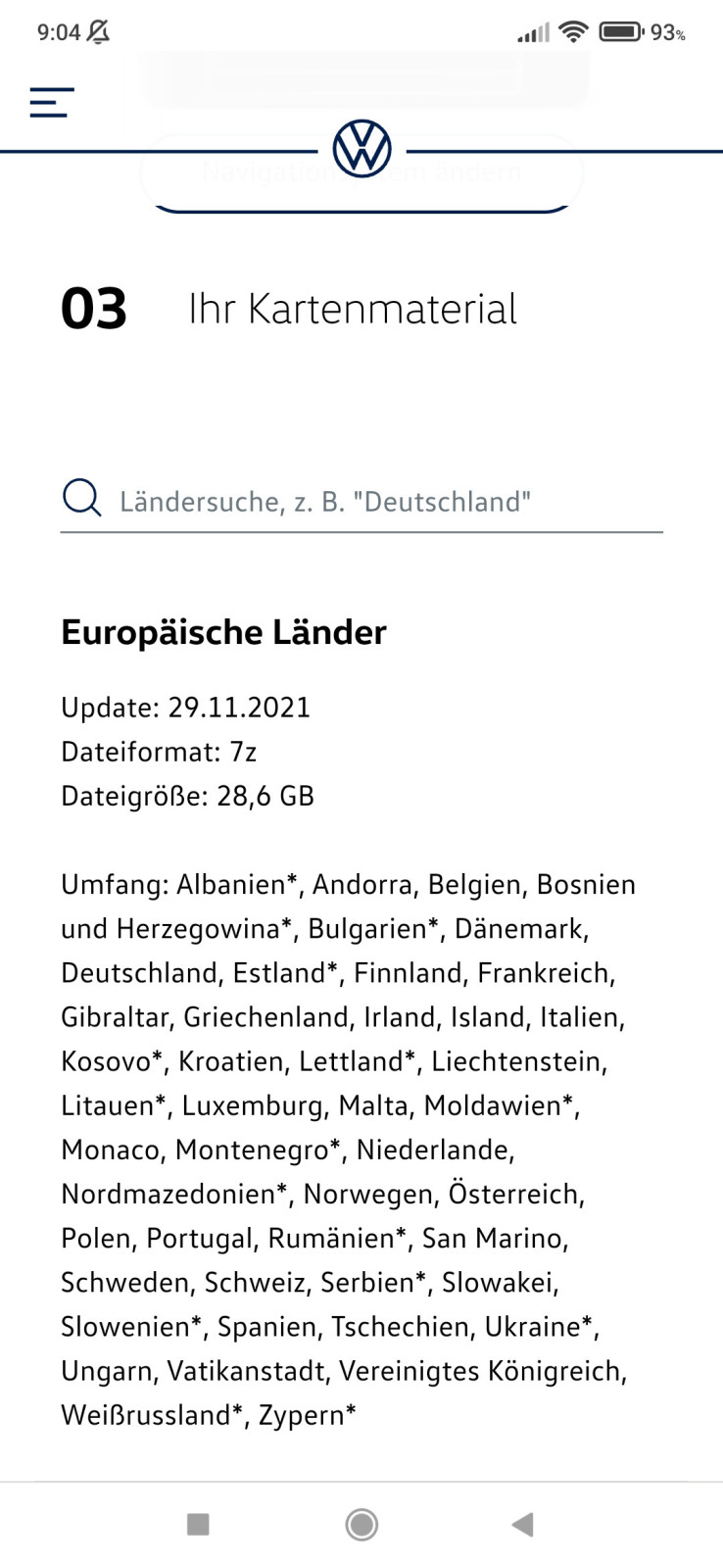 VFL Navi-Karten Passat B8