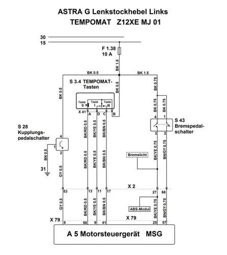 Tempomat-Schaltung ASTRA G