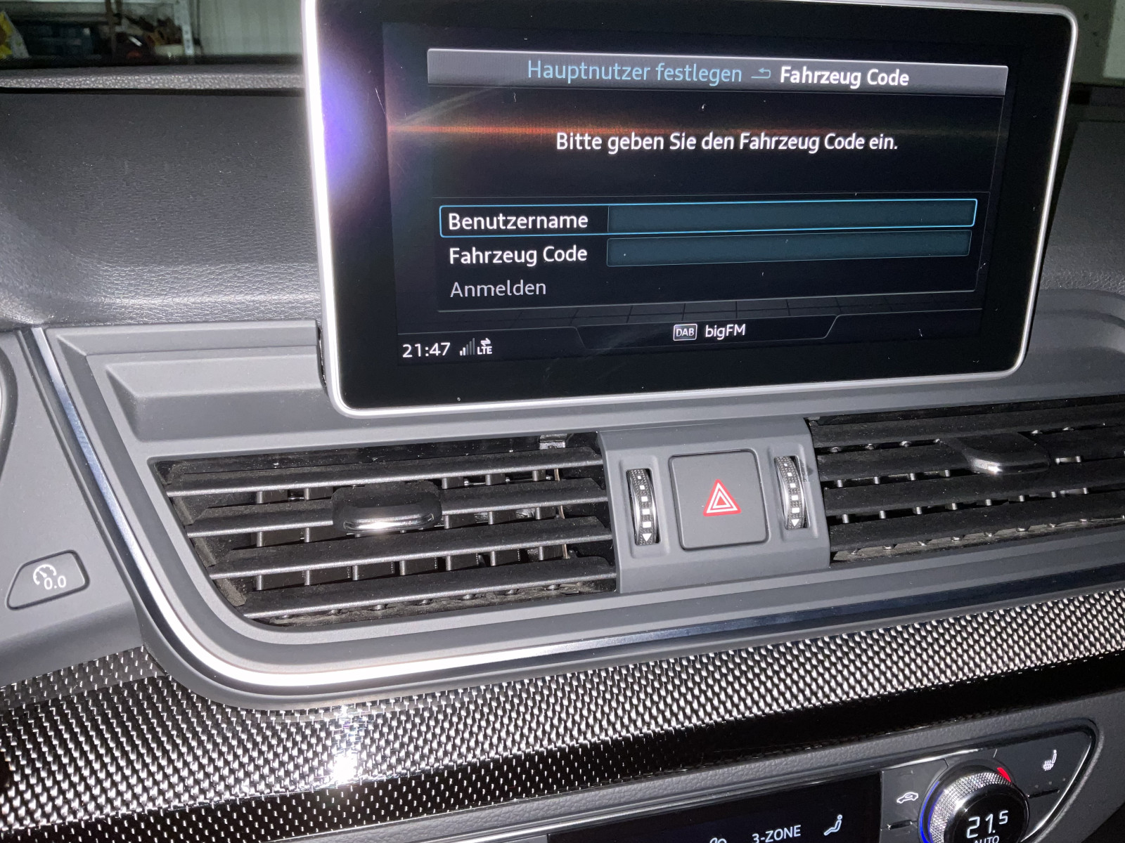 Audi Connect - Zugangsdaten falsch