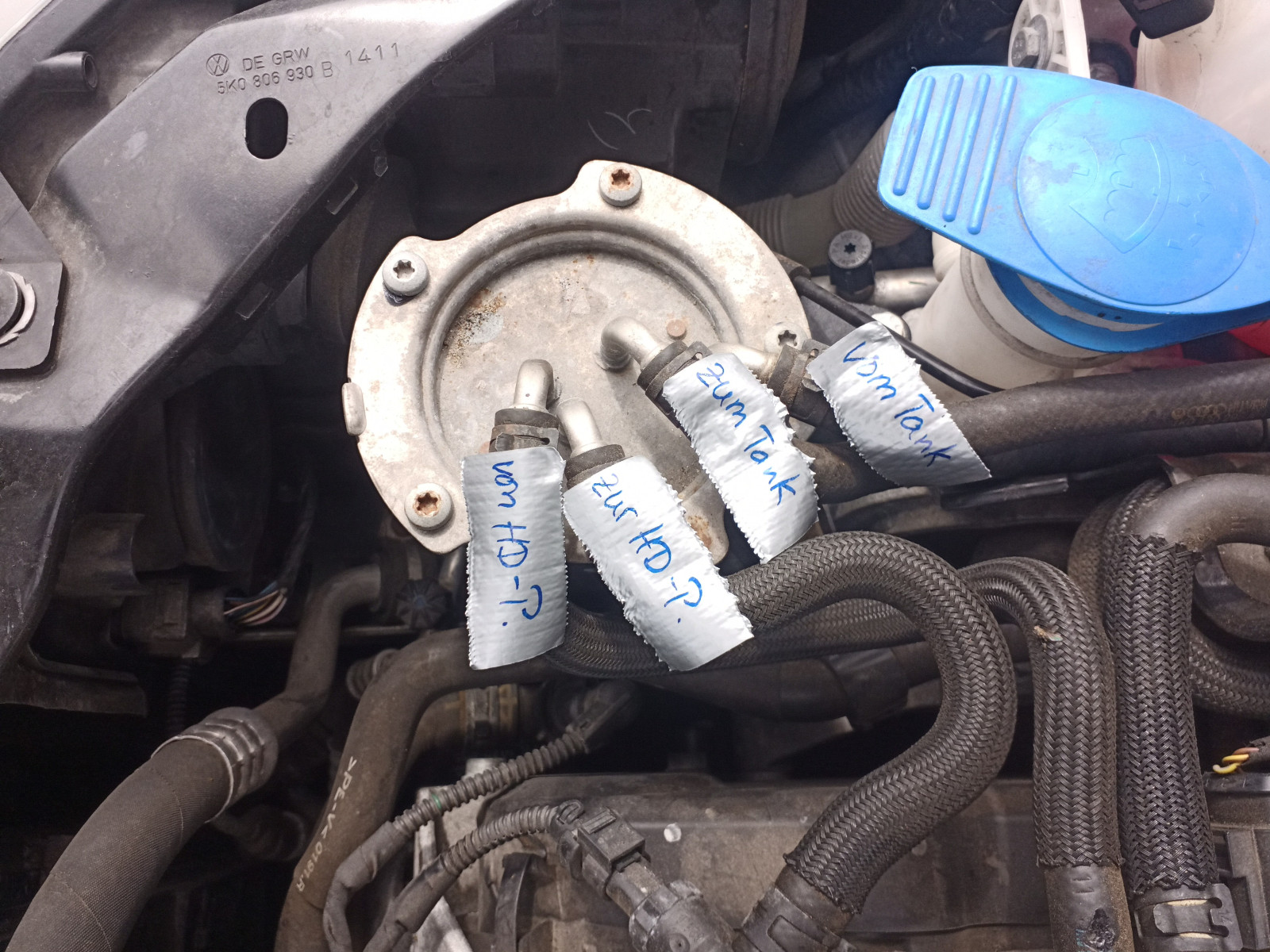 Dieselfilter wechseln CAYC Golf 6 1,6 TDI Verständnisfrage