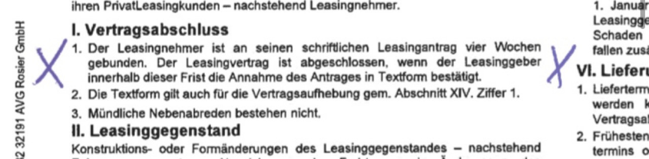 Leasingvertrag Widerrufsrecht
