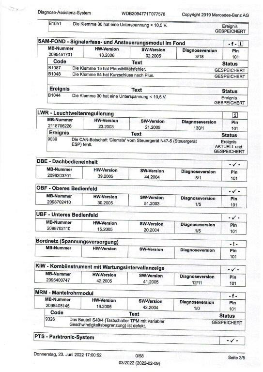Fehler ASR ESP Distronic Reifendrucküberwachung