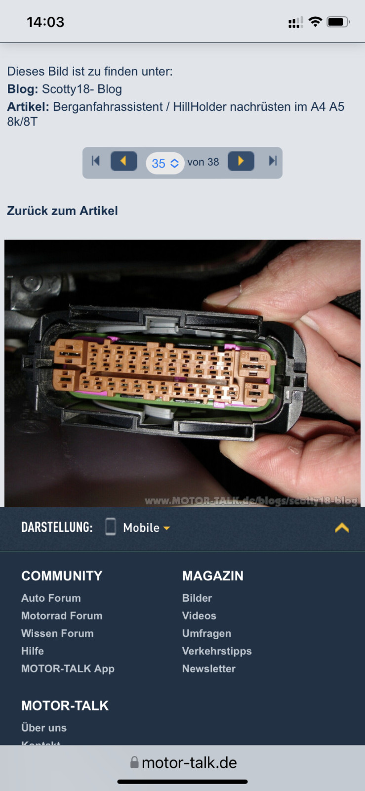 Berganfahrassistent / HillHolder nachrüsten im A4 A5 8k/8T