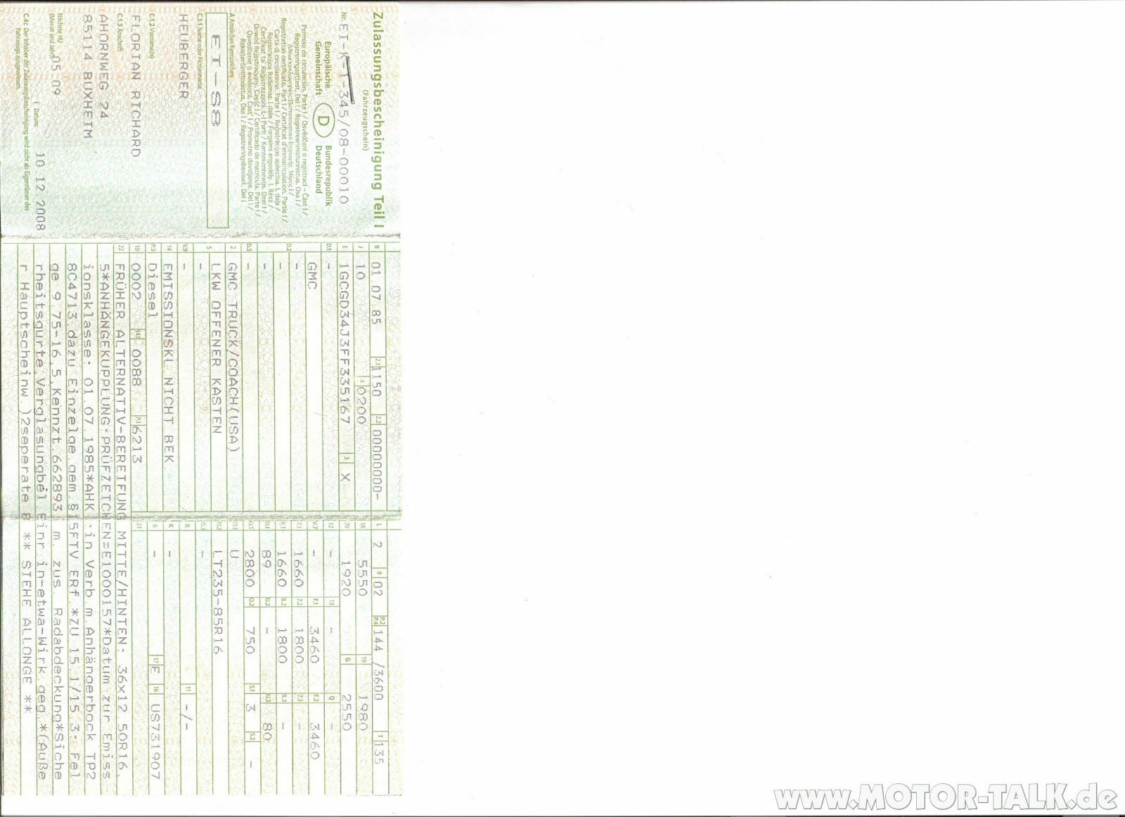 Anhängelast Chevy K10