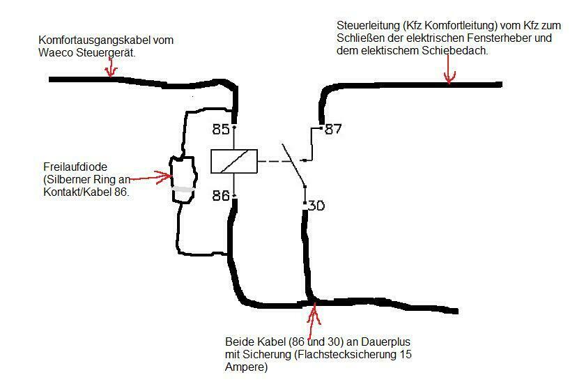 Brauche Hilfe beim anschließen des Relais von Waeco MT 350.