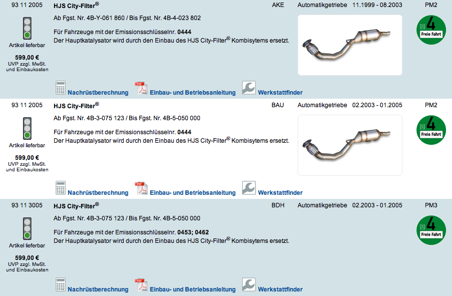 Vorkat wechseln wegen DPF?