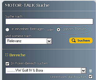 Verweis auf Suchfunktion