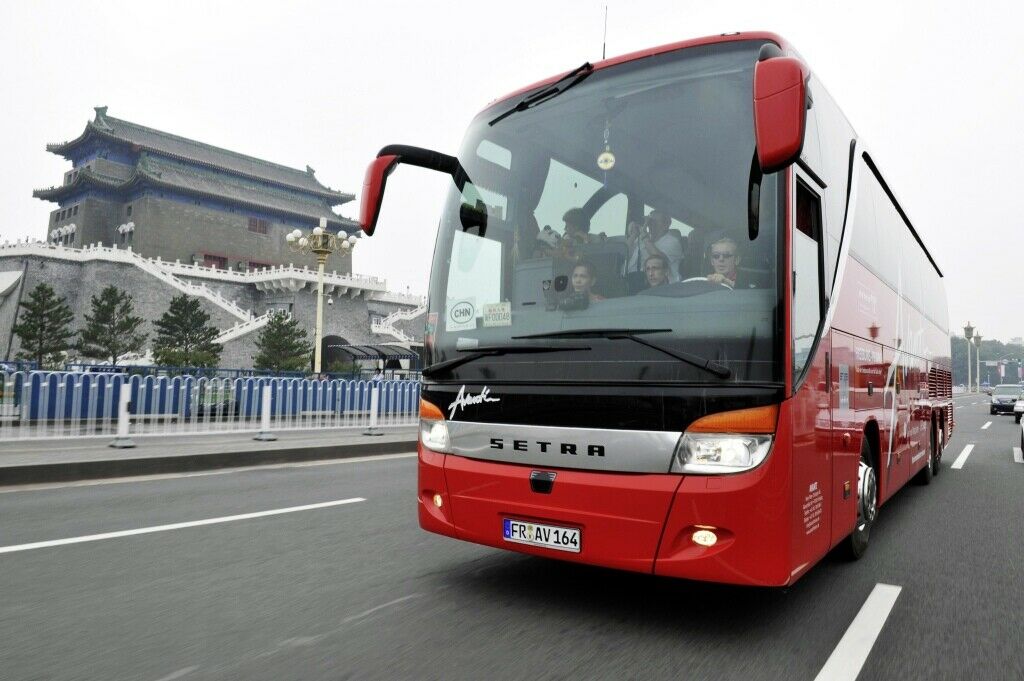 Mit dem Setra Bus nach China zu den Olympischen Spielen