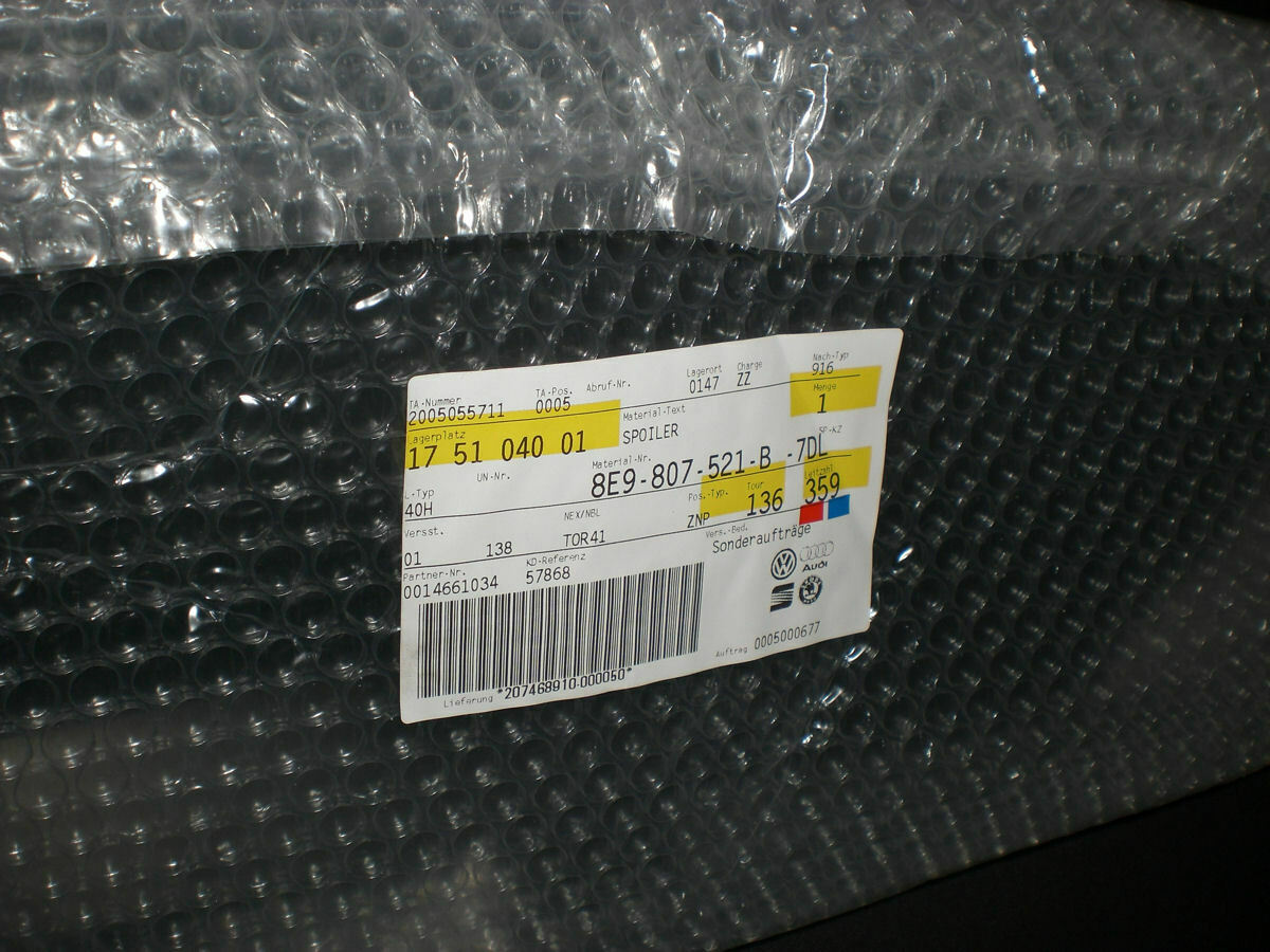 Neuer Spoiler für Heckstoßstange A4 B6 Avant