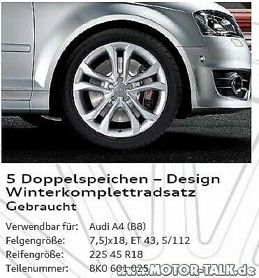 5 Doppelspeichen vom A4 8k