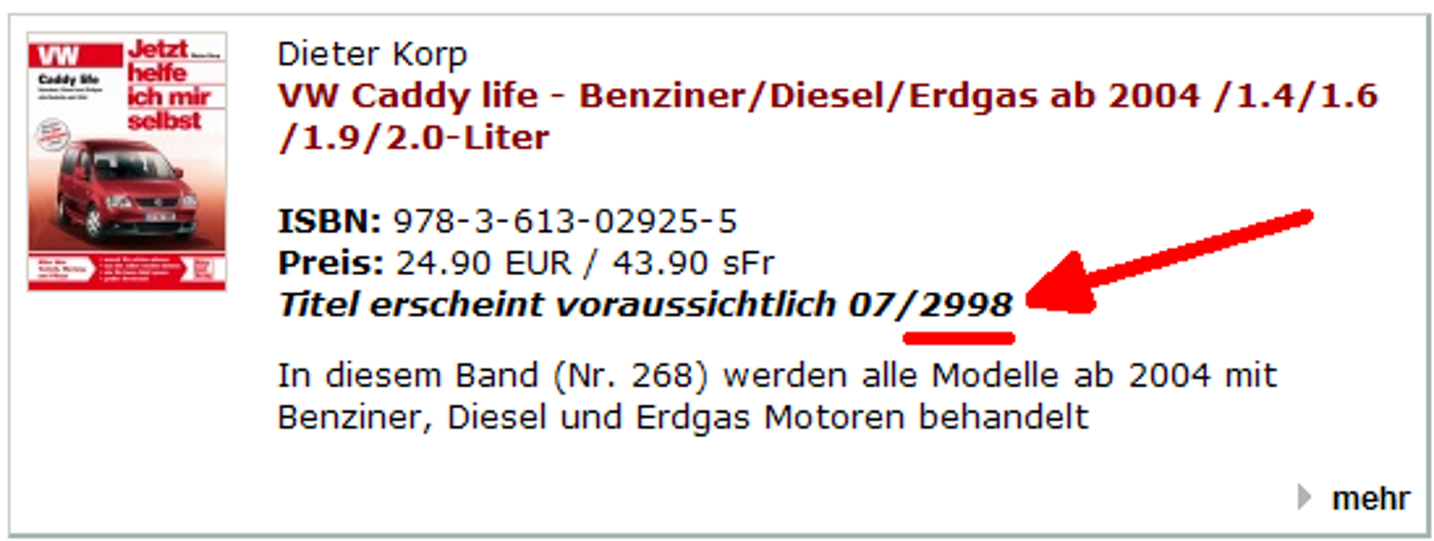 Caddy - Jetzt helfe ich mir selbst: 2998