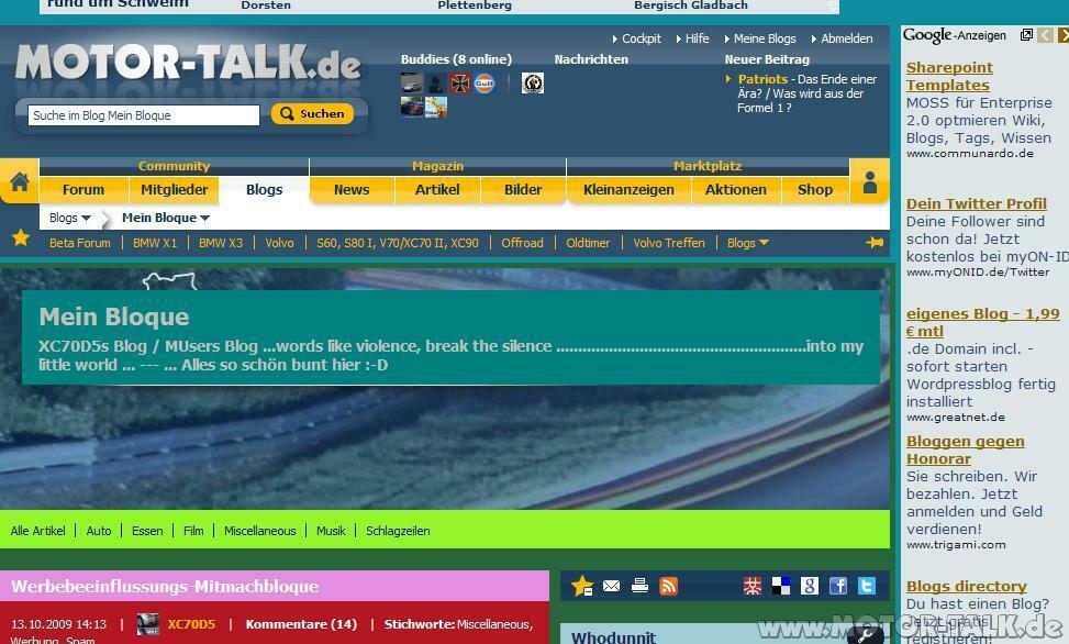 Werbebeeinflussungs-Mitmachbloque