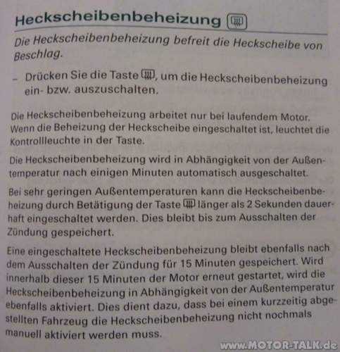 Heckscheibenheizung