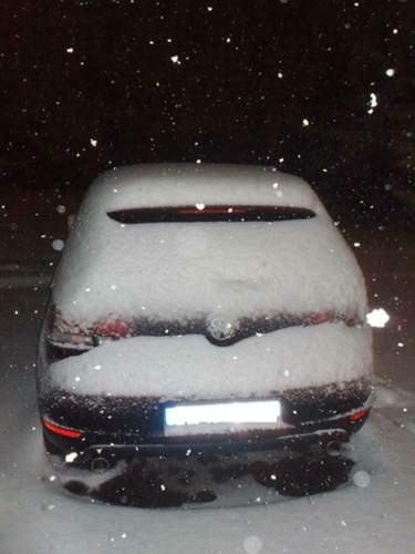 Neuschnee an der Ostsee