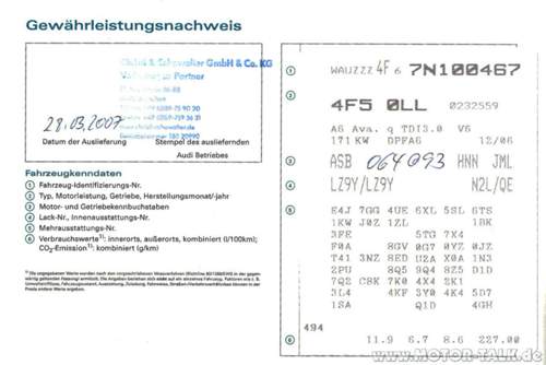 Audi-a6-fahrzeugkenndaten-extras