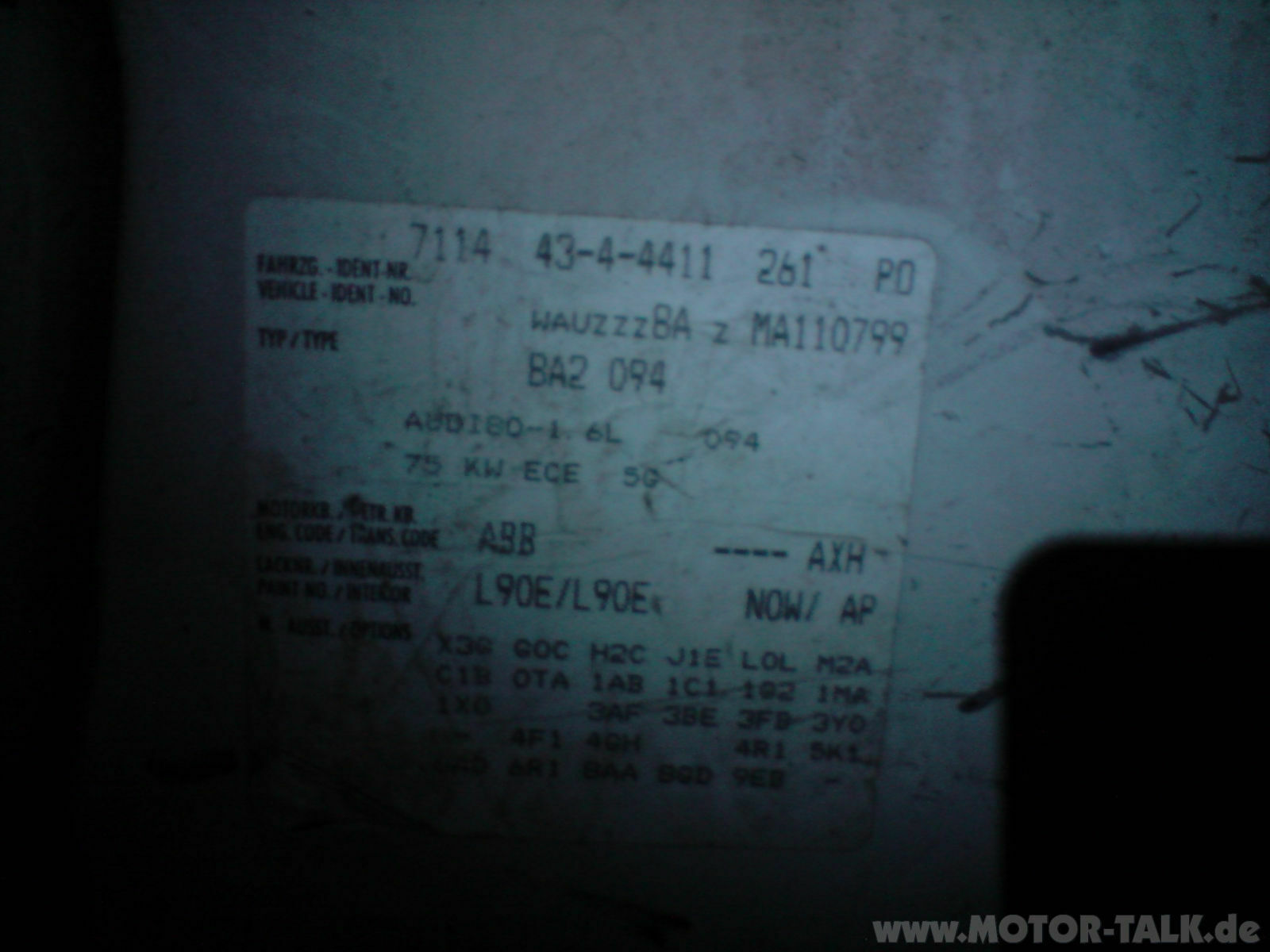 Audi 80 1.6E nicht in der Liste