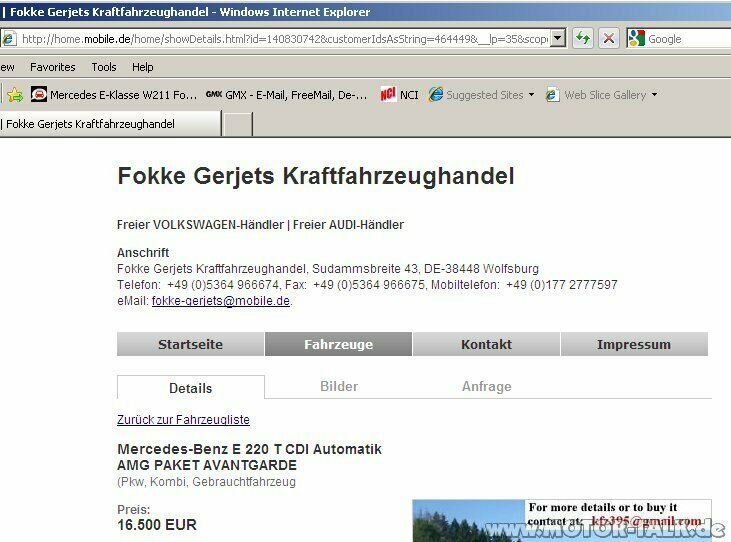 Fake oder doch schon so günstig E220 CDI T für 16500.-
