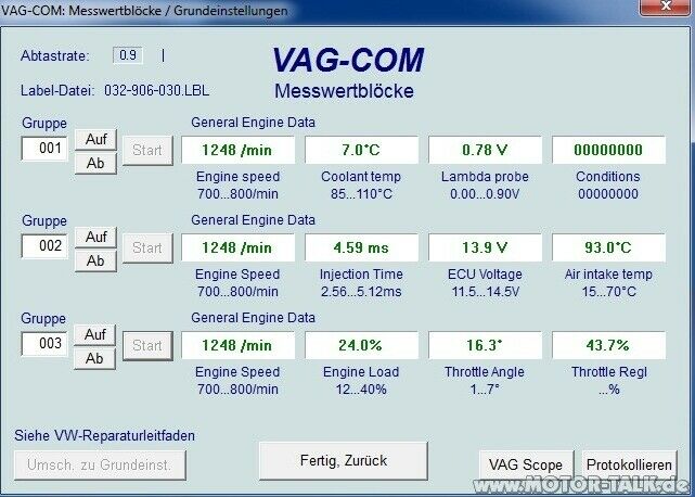 Drehzahlschwankungen 1,6L AEE -> Problem hartnäckig
