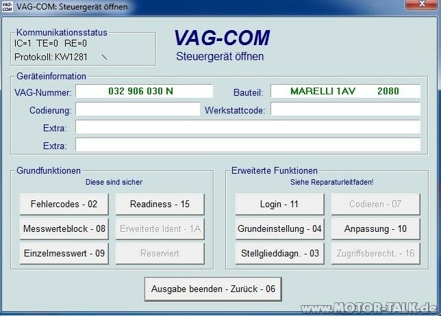 Drehzahlschwankungen 1,6L AEE -> Problem hartnäckig