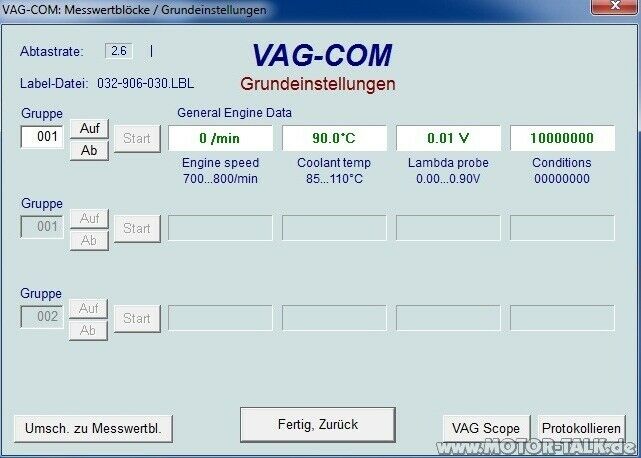 Drehzahlschwankungen 1,6L AEE -> Problem hartnäckig