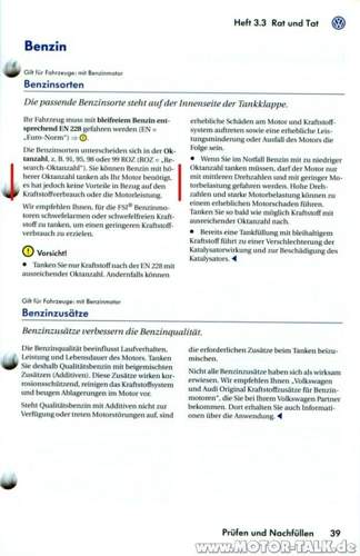HB 3.3 RuT Benzinsorten Golf MJ2009