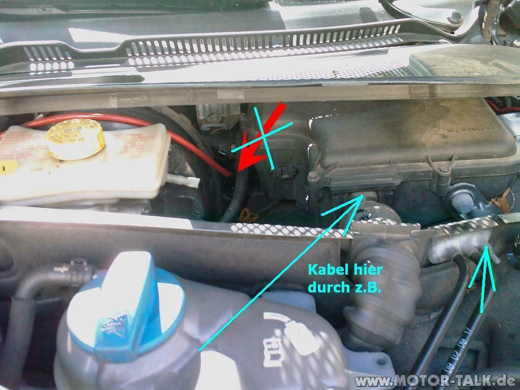 Anschlusspunkte um Motorraum für Tagfahrlicht / Allroad 4B BJ2000