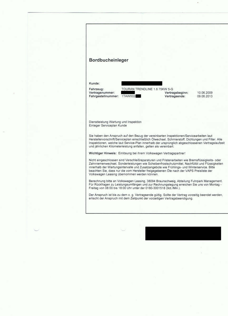 Kosten der 1. Inspektion - TSI?