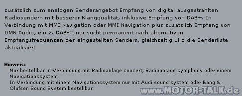 DAB Radio A4 auch für DAB+ geeignet?