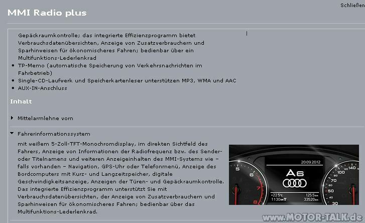 Kein Digitaltacho etc. im A6 Avant?