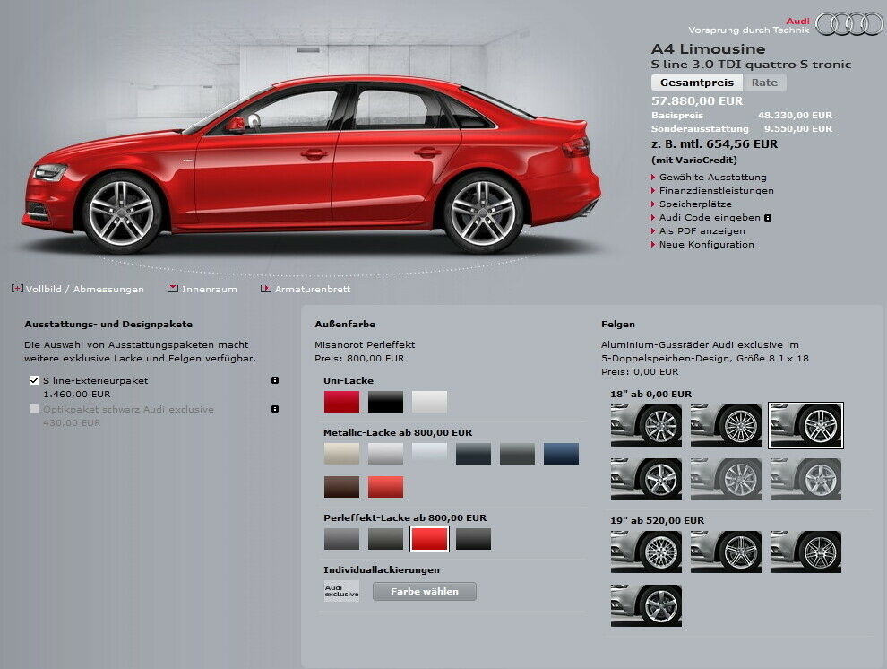 Welches sind die schönsten original 18' am A4