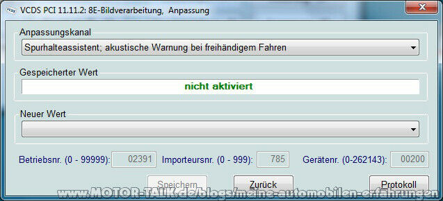 Lizenz zum Anpassen - Zugriffsberechtigung für das STG 8E