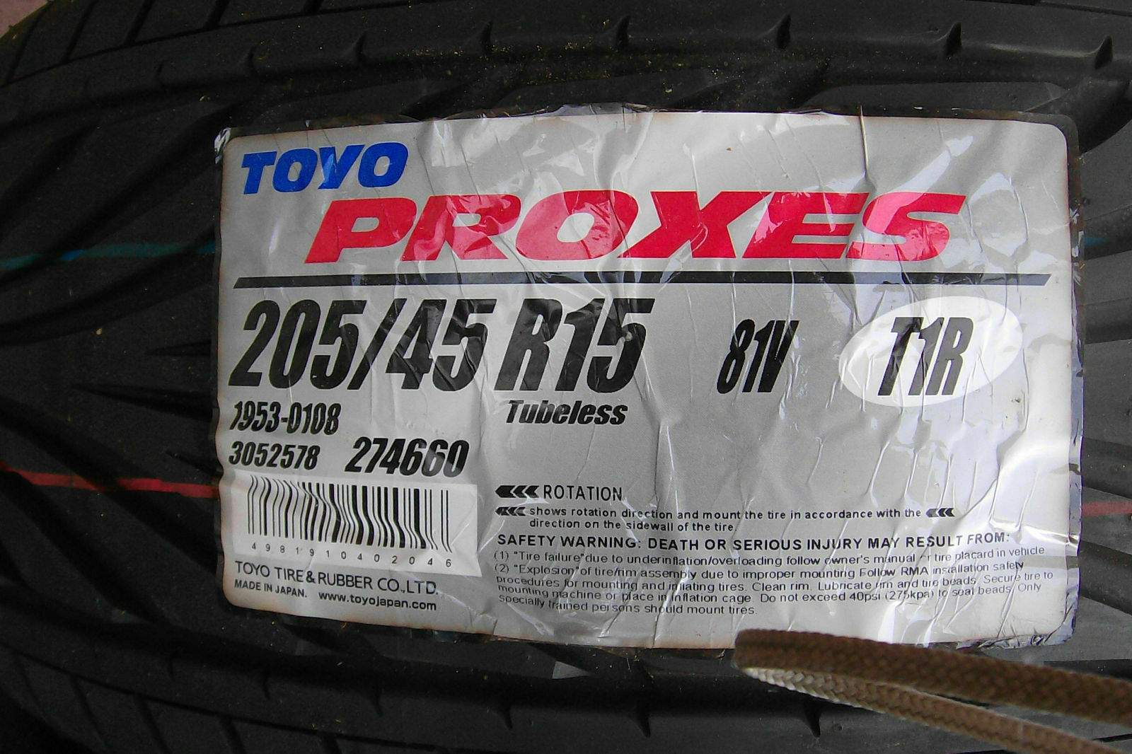 Toyo Proxes T1-R - 205/45R15 81V NEU! : Biete