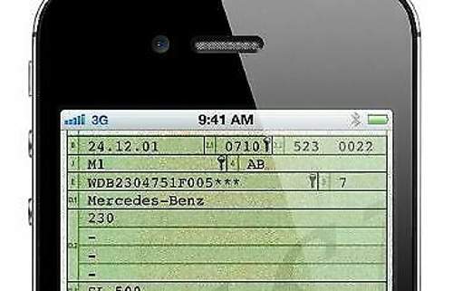App: Zulassungsbescheinigung
