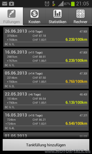 Fuellog Screenshot