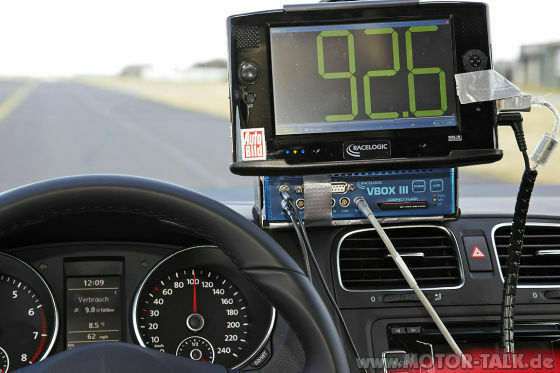 Tachogenauigkeit GOLF 1,2 TSI im Vergleich zur Gemessenen