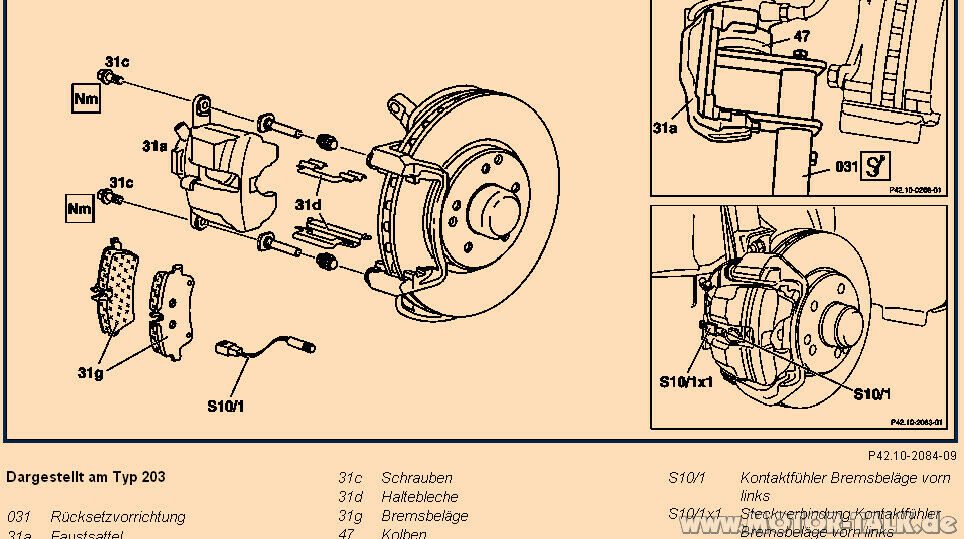 Warnkontakt Bremsbelag vorne 2 oder 1?