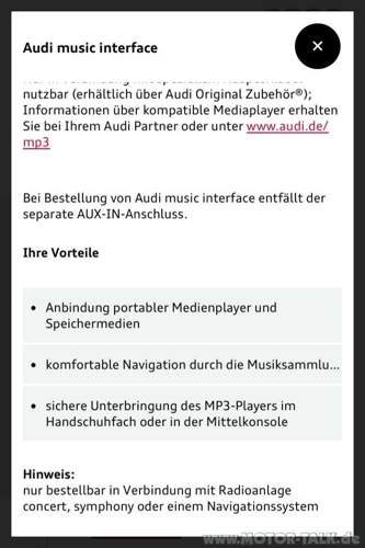 AMI nachrüstbar? Seite 3 Das AMI ist doch auch mit verschiedene...