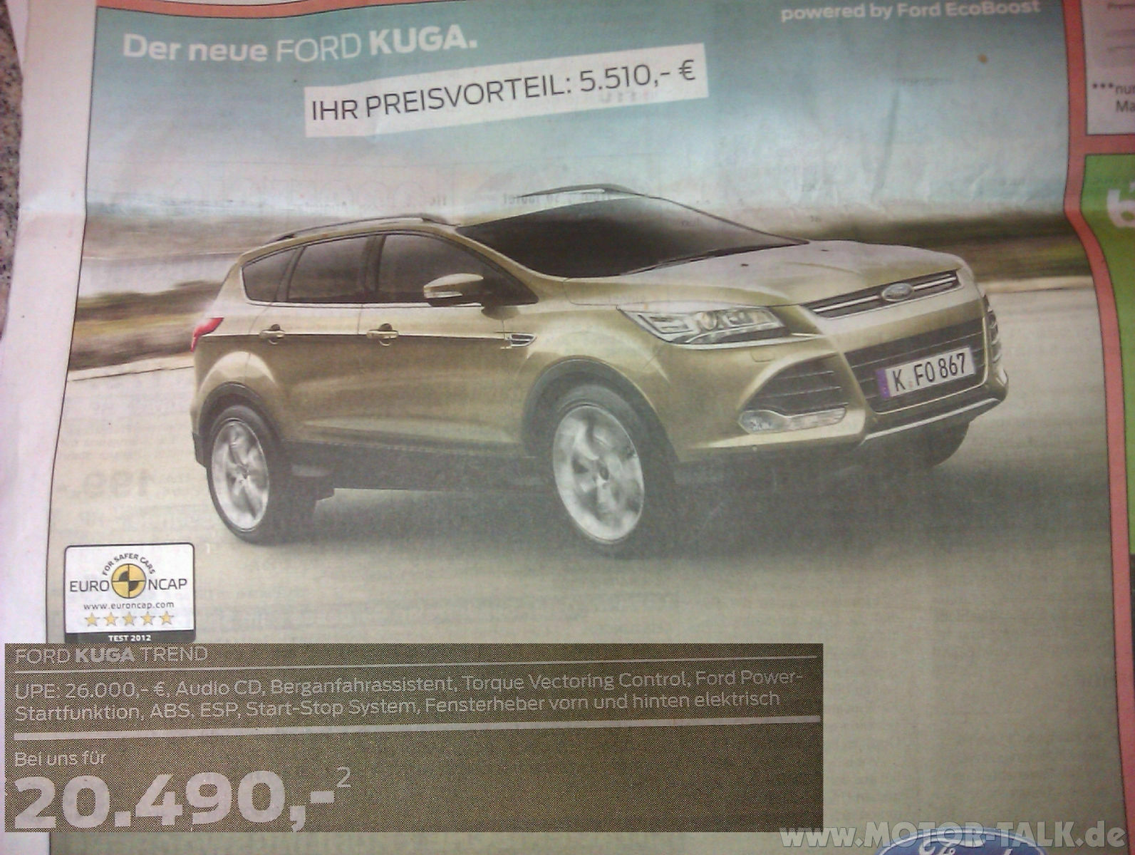 KUGA II Barzahler-Bonus für Privatkunden 3010 €?