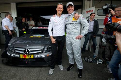 Michael und Ralf Schumacher im vergangenen Jahr beim DTM-Boxenstopp
