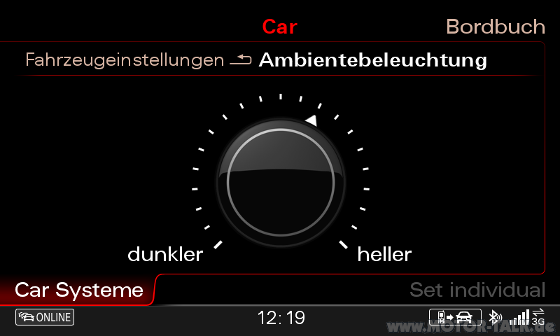 Aktivieriung der Ambientebeleuchtung (inkl. MMI Eintrag)