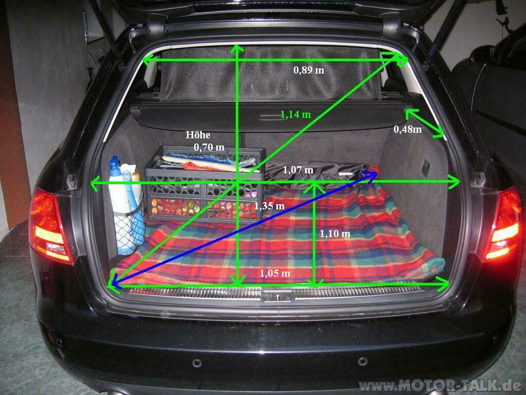 Hat jemand Abmessungen vom Aud A4 8E Avant - Kofferraum?