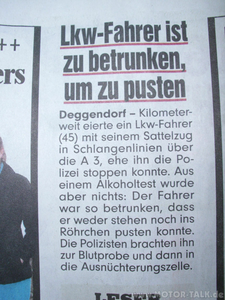 Heute einen kleinen Unfall gehabt