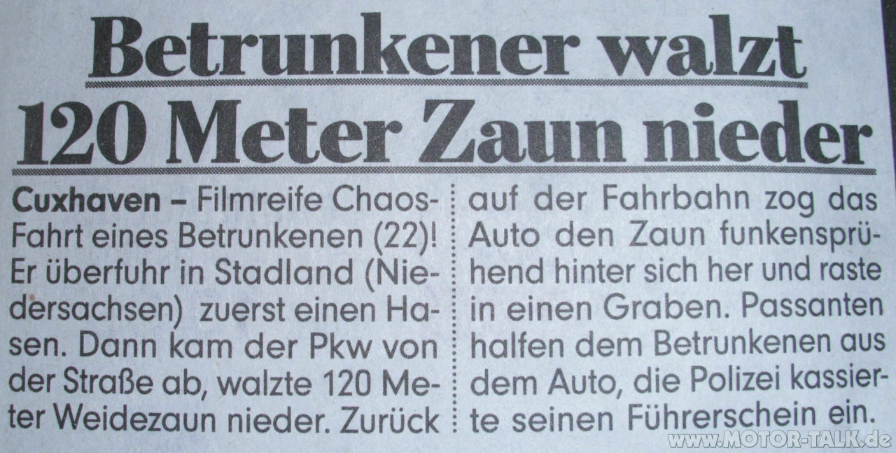 Heute einen kleinen Unfall gehabt