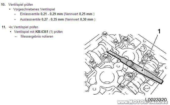 Ventilspiel 140 PS 1,8 Liter Zafira B