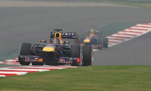 Sebastian Vettel beim zweiten Training auf der indischen Formel-1-Strecke Greater Noida