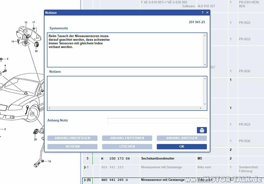Nievausensor austausch was muss ich beachten?