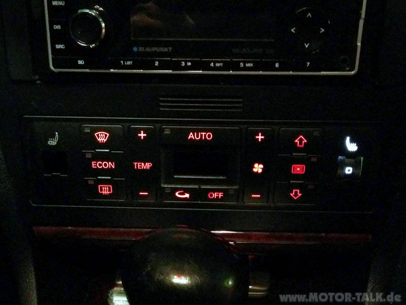 Der B5 in neuem Licht: Schalter für die Sitzheizung