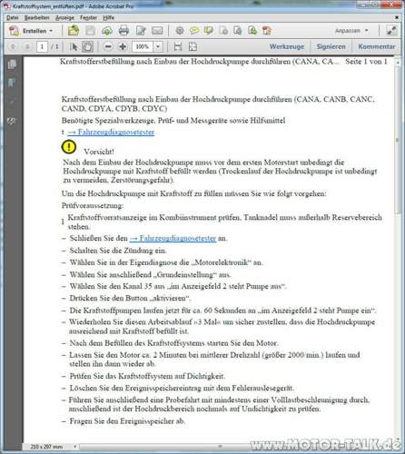 Kraftstoffsystem-entlueften
