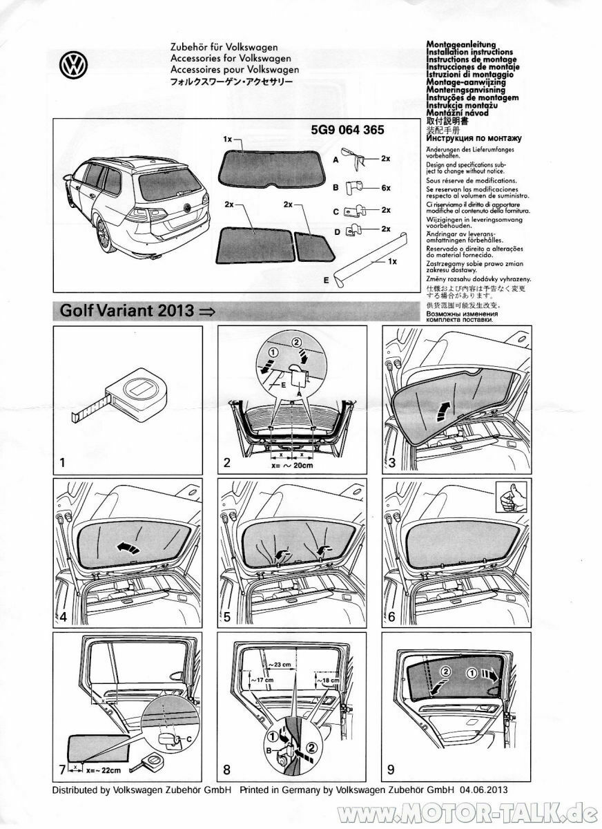 Golf VII Variant Sonnenschutzgitter leider nicht passgenau